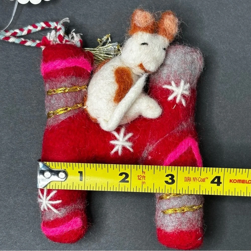 Anthropologie Ornament FOREST FRIENDS Monogram LETTER H Felted Wool 4
